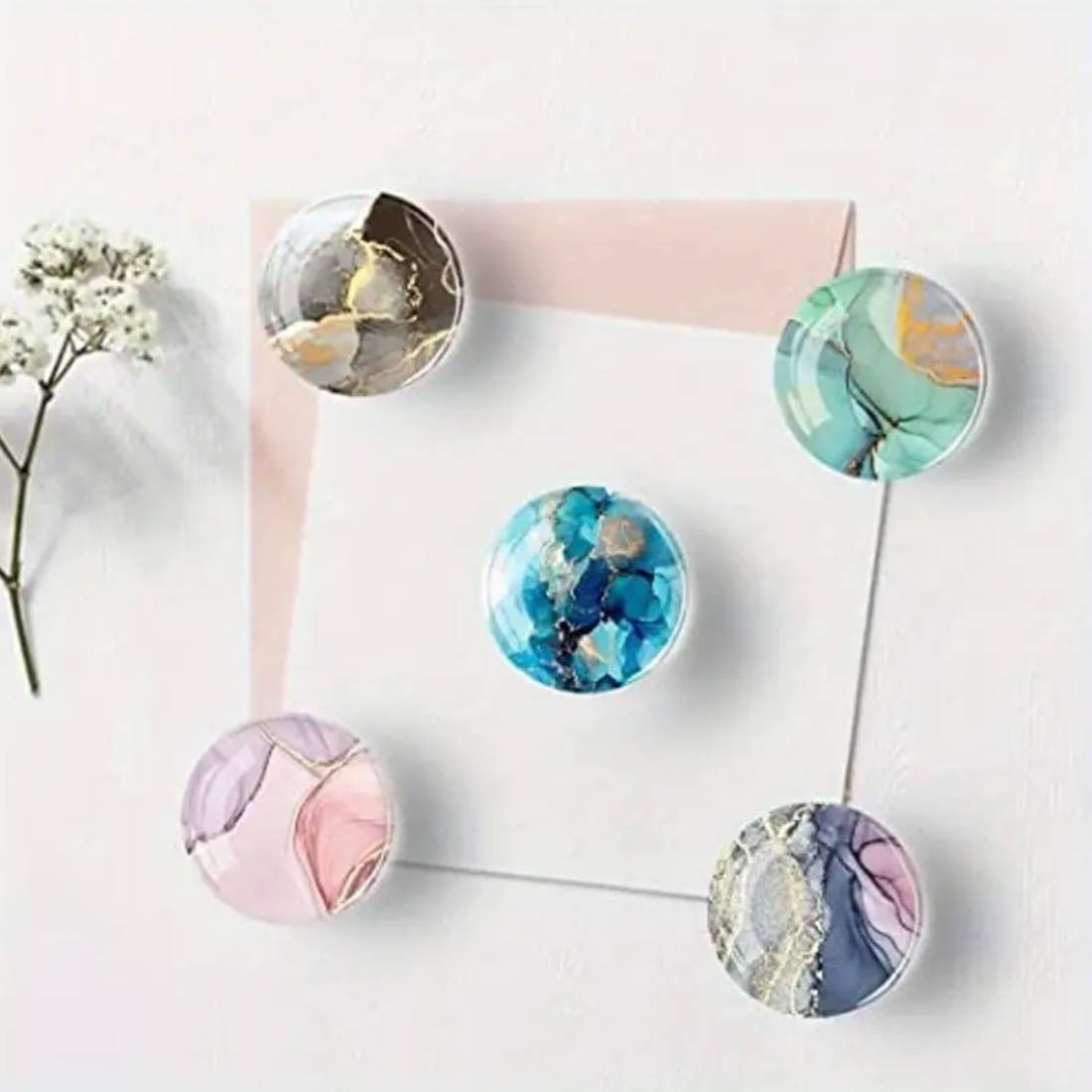 Glass Marble Magnet Accessories - Multicolor Marble - أكسسوار Glass Marble Magnet Accessories - Multicolor Marble - أكسسوار