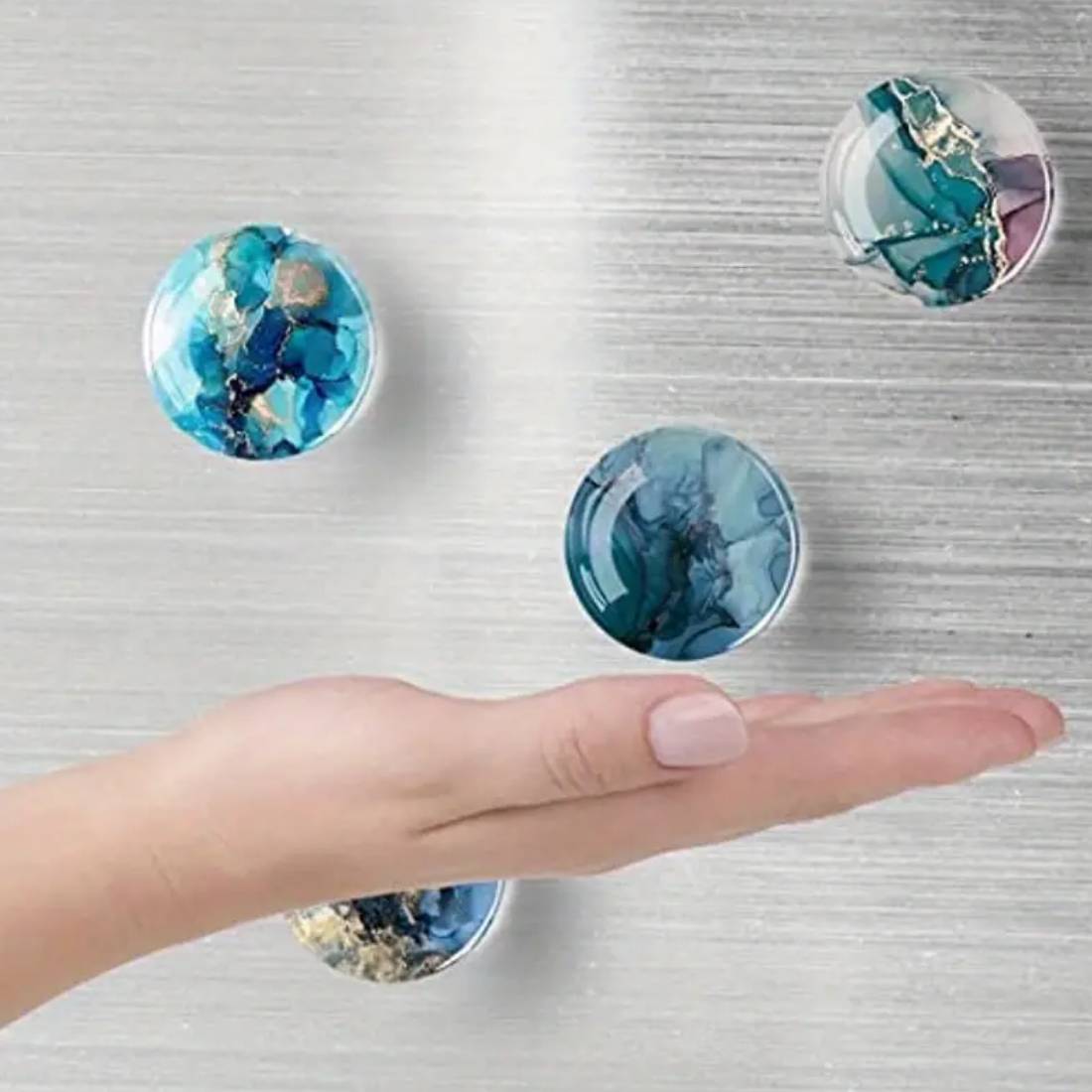 Glass Marble Magnet Accessories - Multicolor Marble - أكسسوار - Store 974 | ستور ٩٧٤