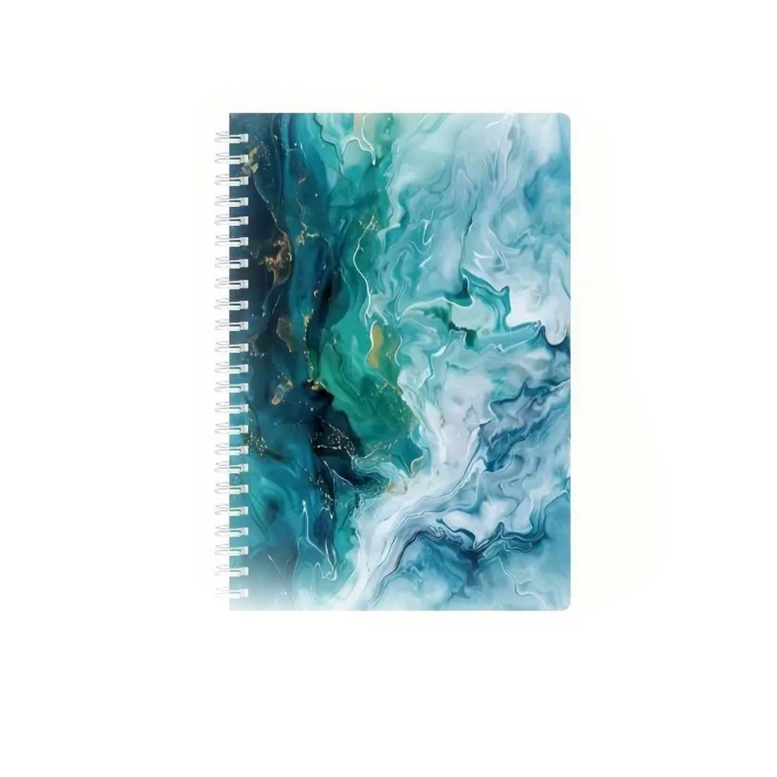Spiral Marble Notebook - Blue Marble - دفتر Spiral Marble Notebook - Blue Marble - دفتر