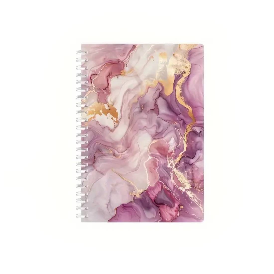 Spiral Marble Notebook - Pink Marble - دفتر Spiral Marble Notebook - Pink Marble - دفتر