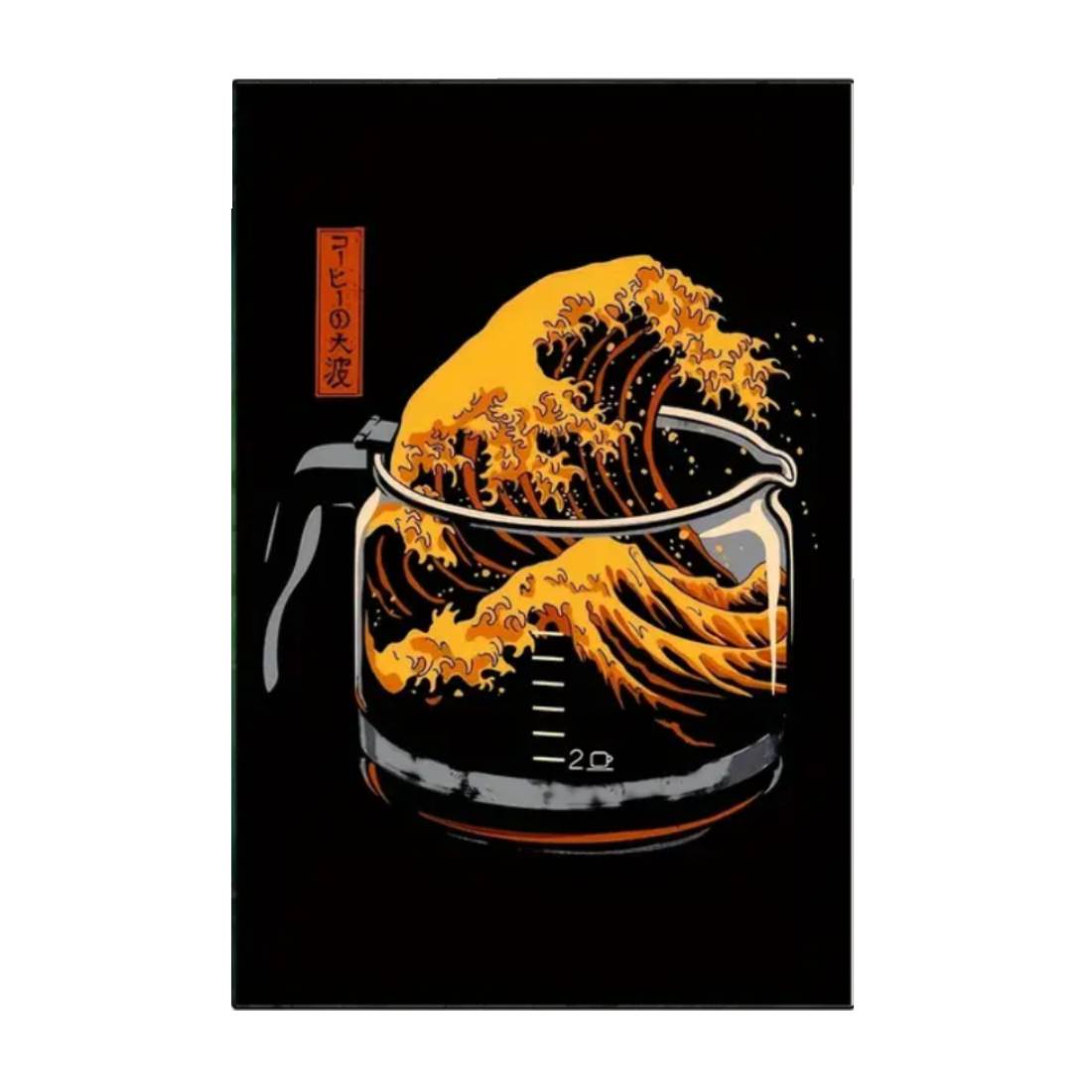 The Great Wave Of Coffee Canvas Poster (40x60cm) - 1 Piece - ملصق - Store 974 | ستور ٩٧٤