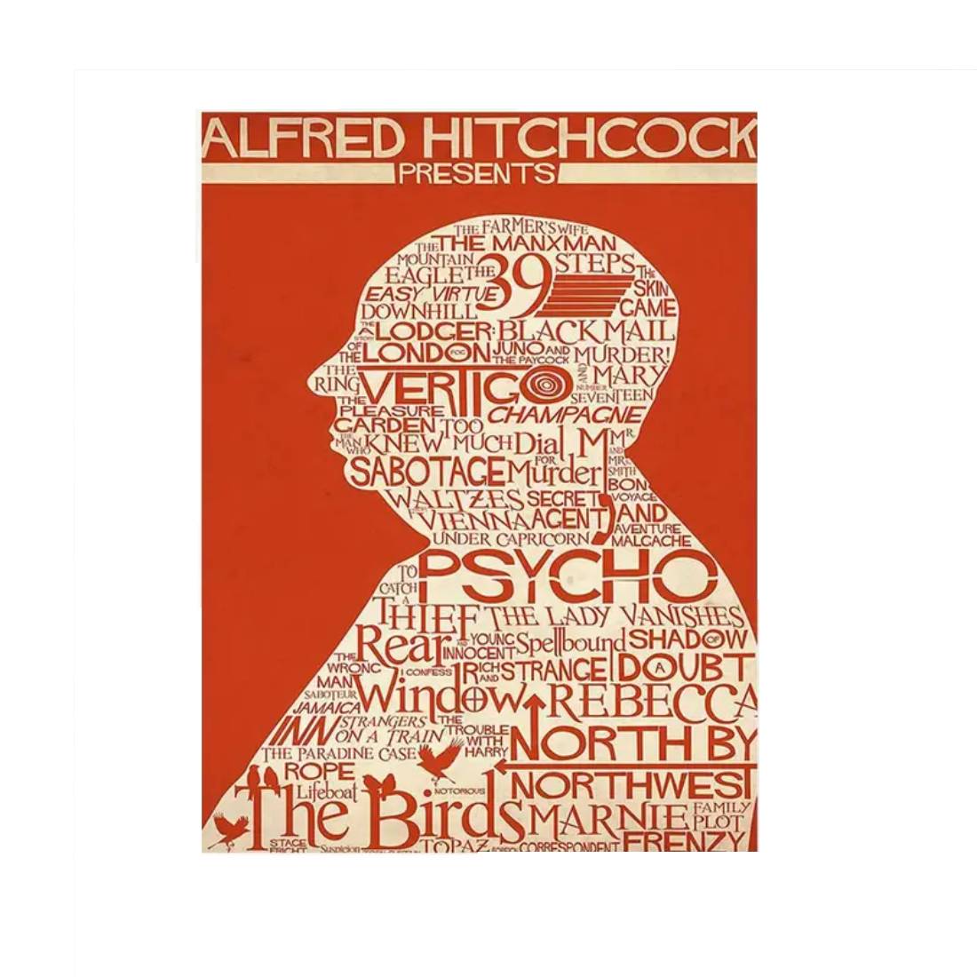 Framed Alfred Hitchcock Canvas Poster (30x40cm) - 1 Piece - ملصق - Store 974 | ستور ٩٧٤