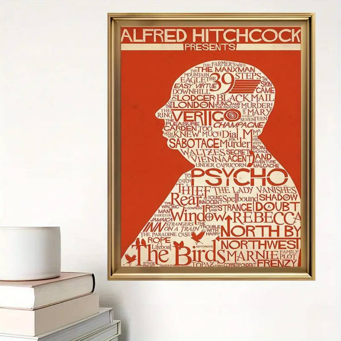 Framed Alfred Hitchcock Canvas Poster (30x40cm) - 1 Piece - ملصق - Store 974 | ستور ٩٧٤