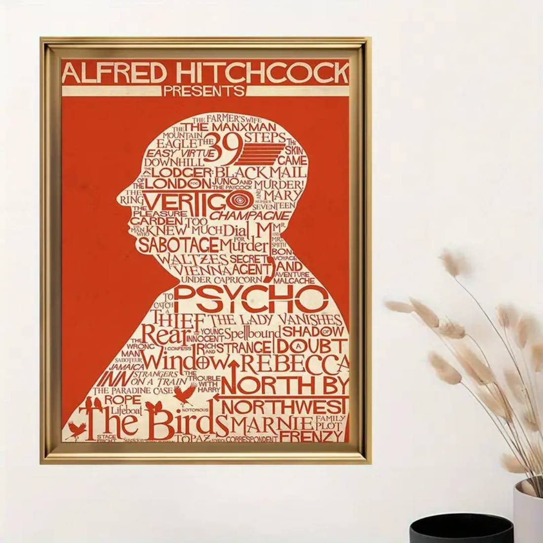 Framed Alfred Hitchcock Canvas Poster (30x40cm) - 1 Piece - ملصق - Store 974 | ستور ٩٧٤