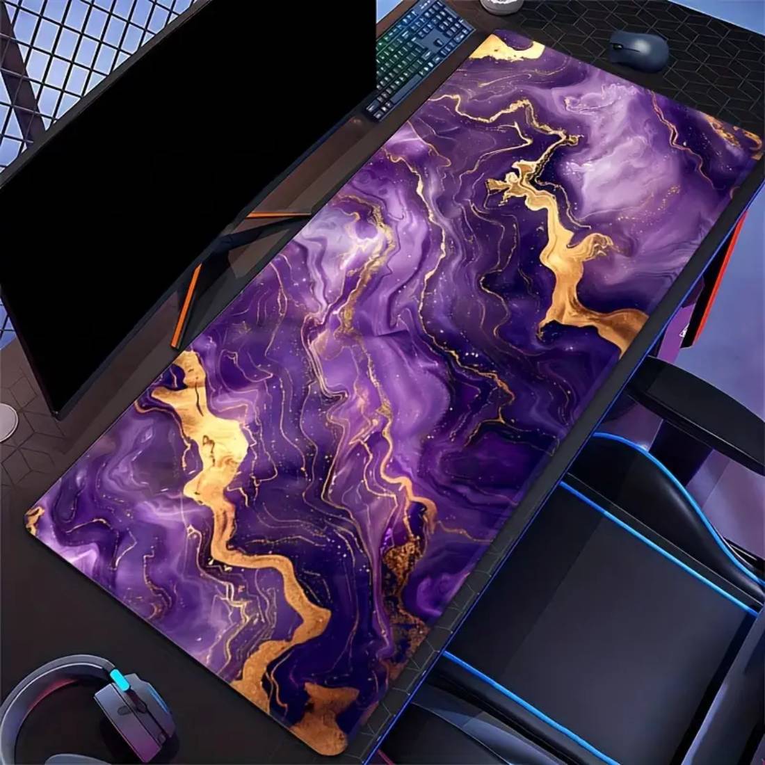 Marble Pattern Gaming Mouse Pad - Purple - حصيرة الفأرة - Store 974 | ستور ٩٧٤