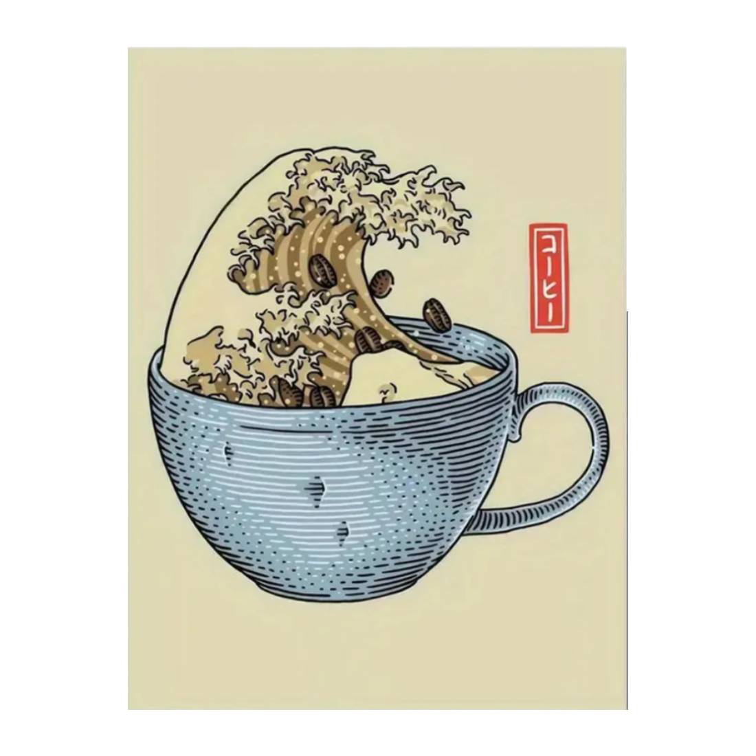 White Coffee Wave Canvas Poster (30x40cm) - 1 Piece - ملصق White Coffee Wave Canvas Poster (30x40cm) - 1 Piece - ملصق