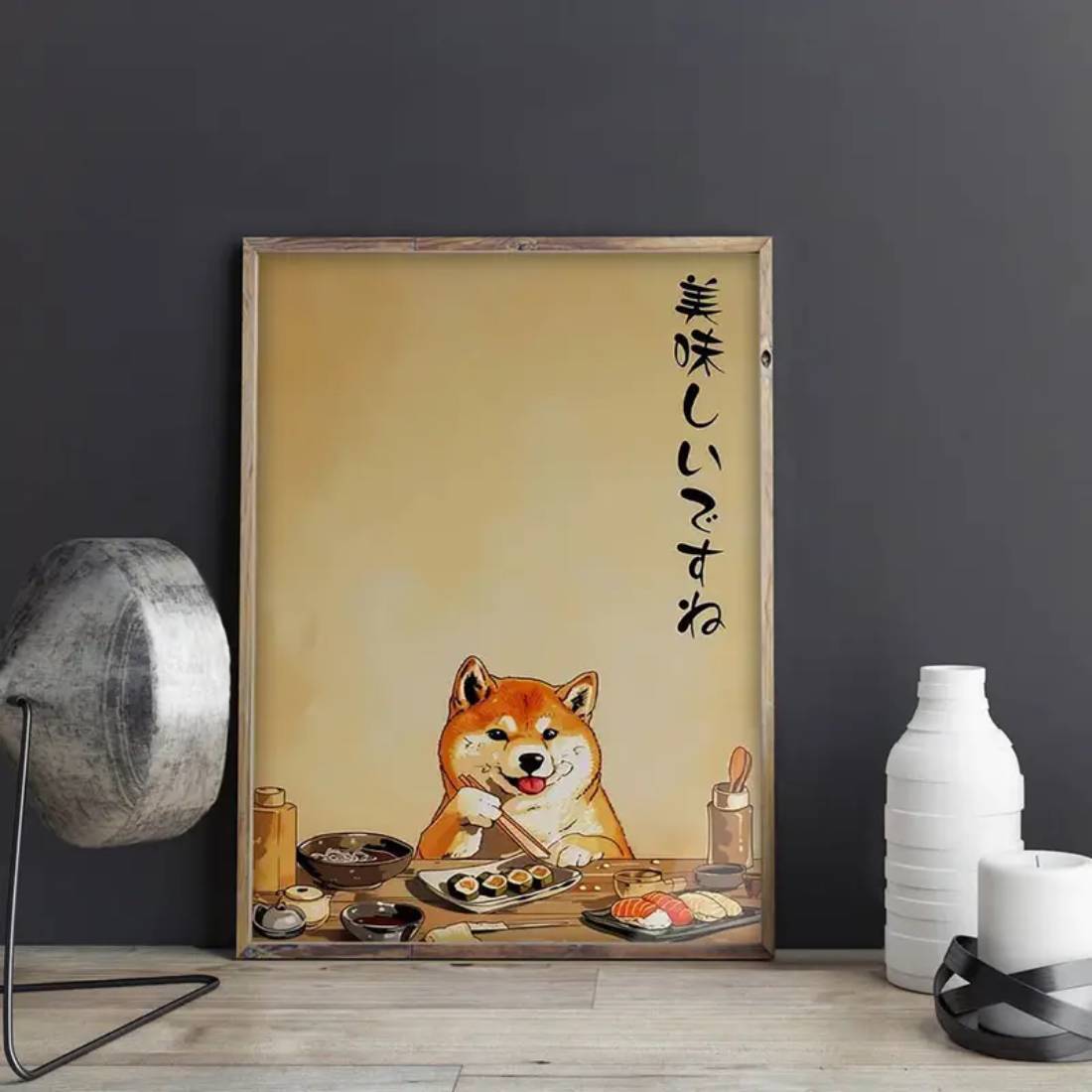 Shiba Inu Sushi Canvas Poster (50x70cm) - 1 Piece - ملصق - Store 974 | ستور ٩٧٤