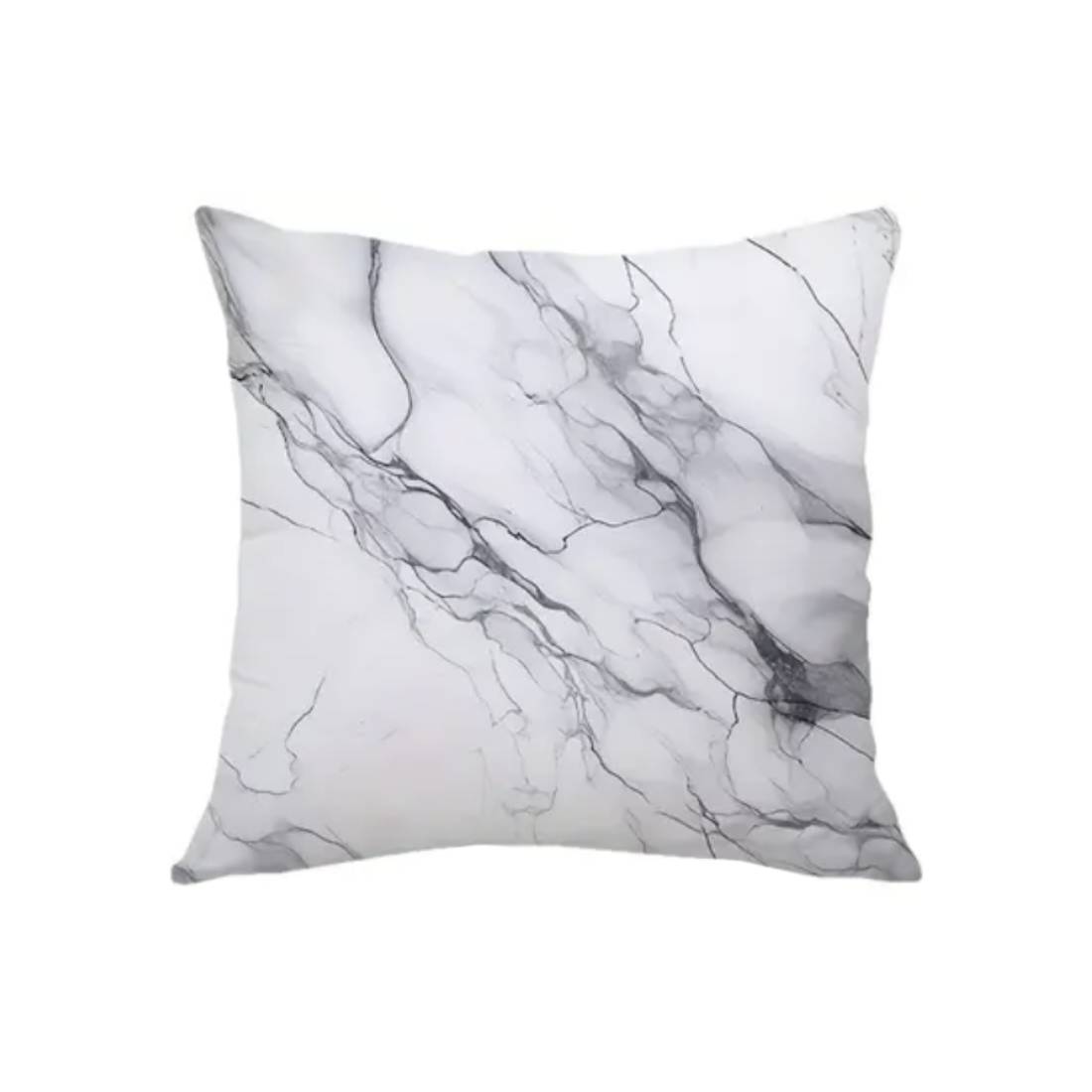 Marble Pattern Pillow Cover (45x45cm) - White - غلاف وسادة - Store 974 | ستور ٩٧٤