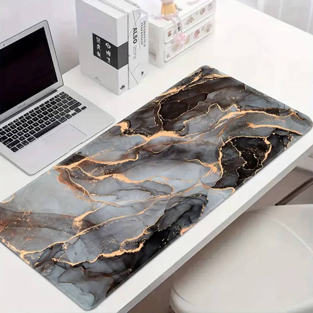 Marble Pattern Gaming Mouse Pad - Golden Vein - حصيرة الفأرة - Store 974 | ستور ٩٧٤