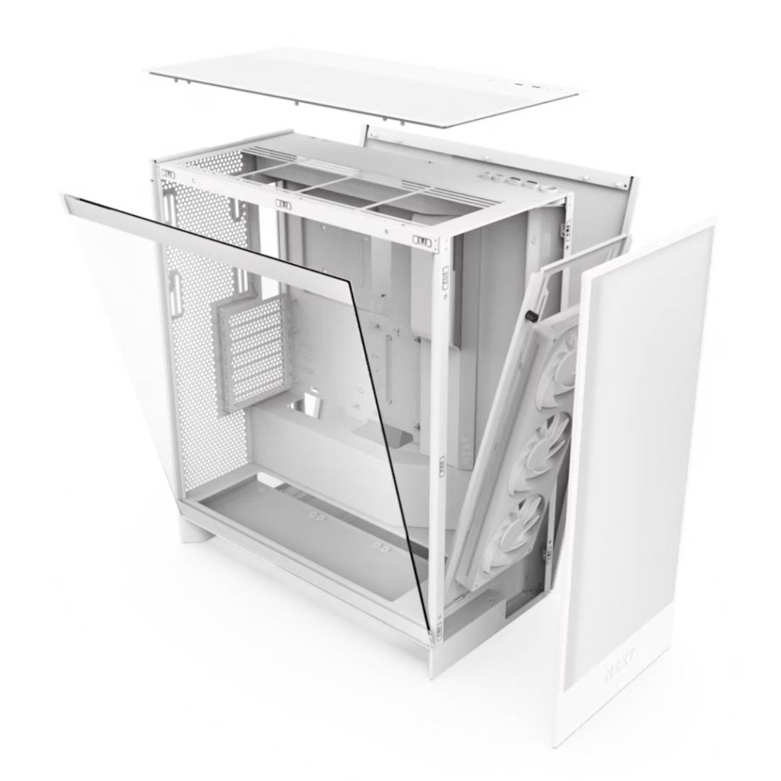NZXT H7 Flow RGB ATX MID TOWER CASE - WHITE - ONDOق NZXT H7 Flow RGB ATX MID TOWER CASE - WHITE - ONDOق