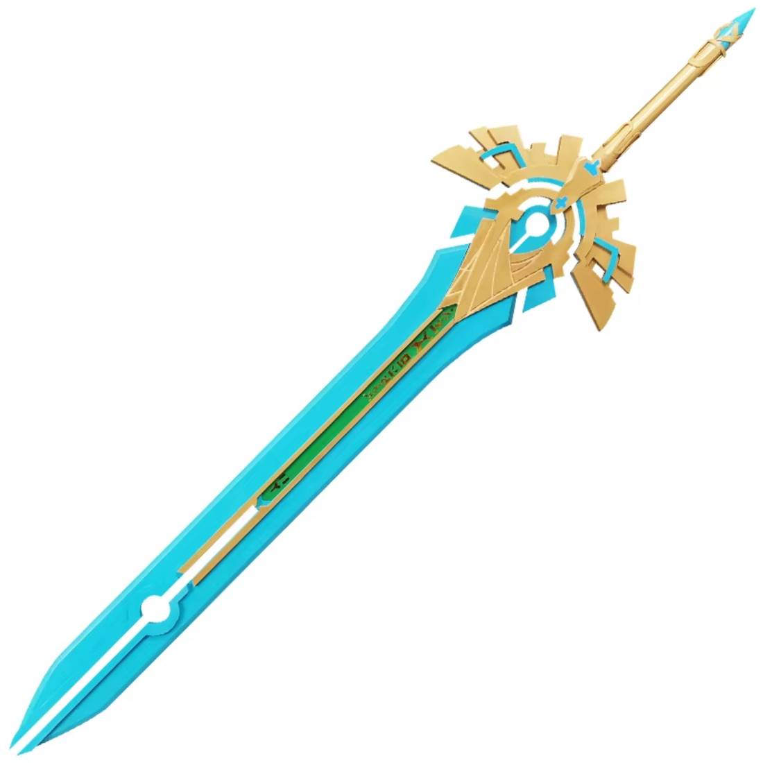 Genshin Impact Skyblade Katana Sword - Blue/Gold - اكسسوارات - Store 974 | ستور ٩٧٤