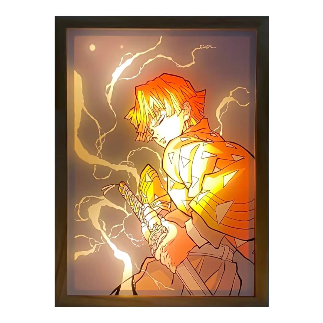 Demon Slayer Zenitsu LED Light Photo Frame - إطار - Store 974 | ستور ٩٧٤