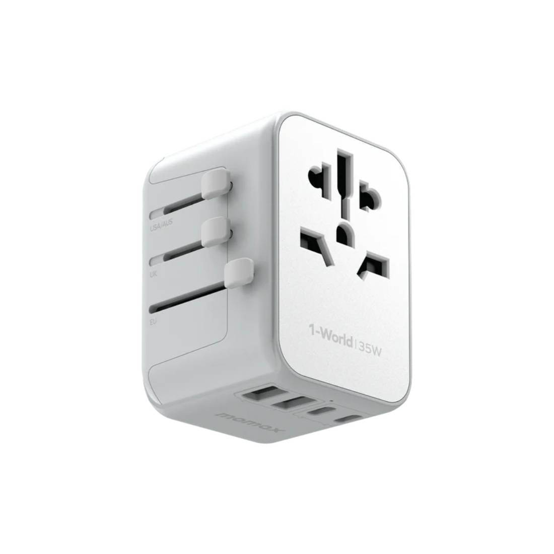Momax 1World PD35W 5 Ports AC Travel Charger - White - شaحn Momax 1World PD35W 5 Ports AC Travel Charger - White - شaحn
