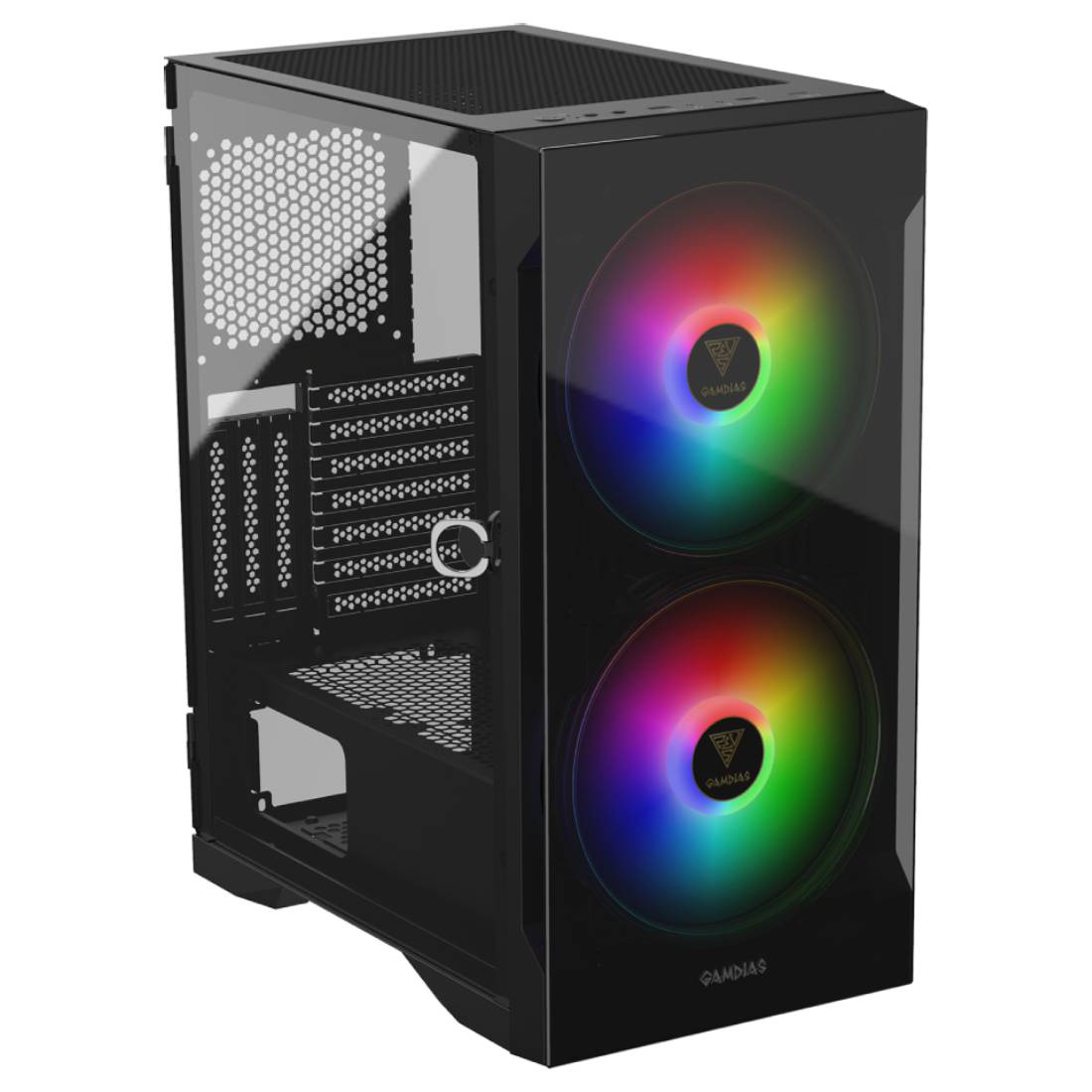 Gamdias Apollo E2 Elite Mid-Tower Tempered Glass ATX Case - Black - صندوق Gamdias Apollo E2 Elite Mid-Tower Tempered Glass ATX Case - Black - صندوق