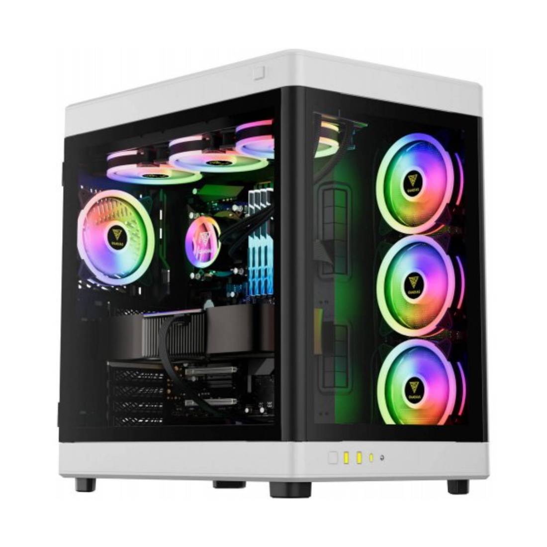 Gamdias Neso P1 Full - Tower Tempered Glass ATX Case - Black/White - صندوق - Store 974 | ستور ٩٧٤