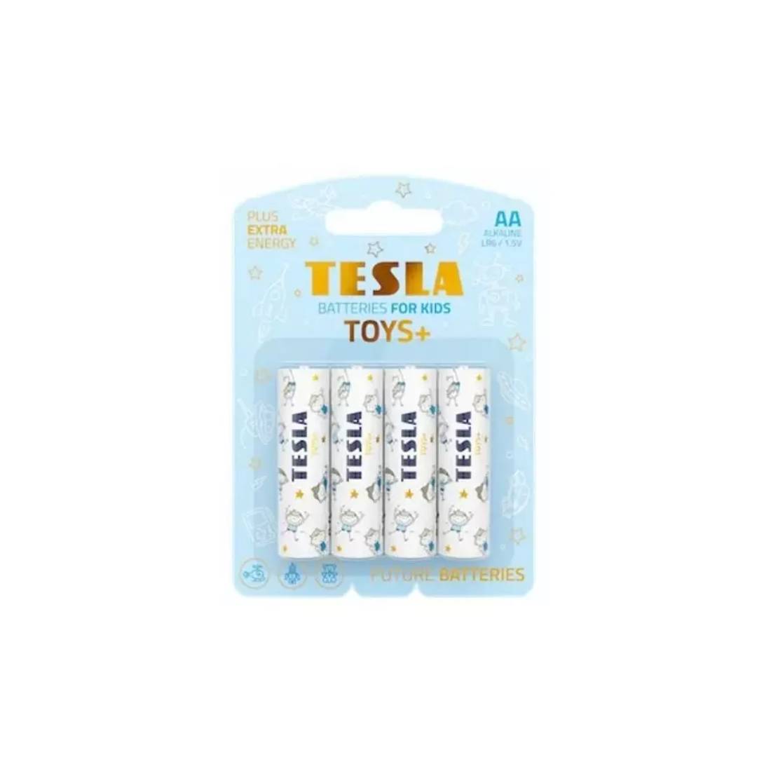 بطاريات Tesla AA Kids Toys+ Boy LR6 1.5V - 4 قطع مجموعة - ب.