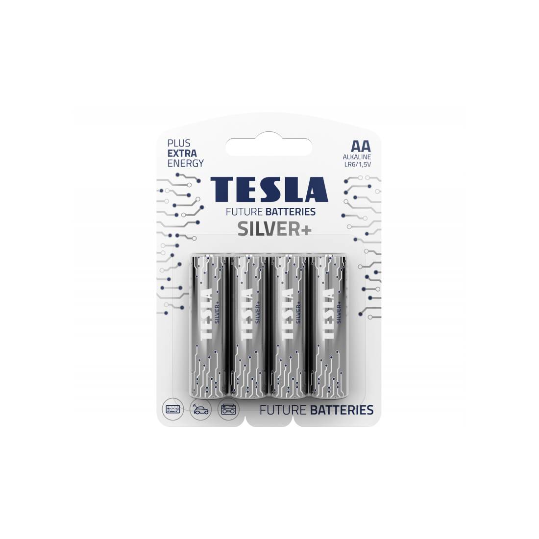 Tesla Battery AA Silver+ LR6 1.5v - 4 Pieces Set - بطارية - Store 974 | ستور ٩٧٤