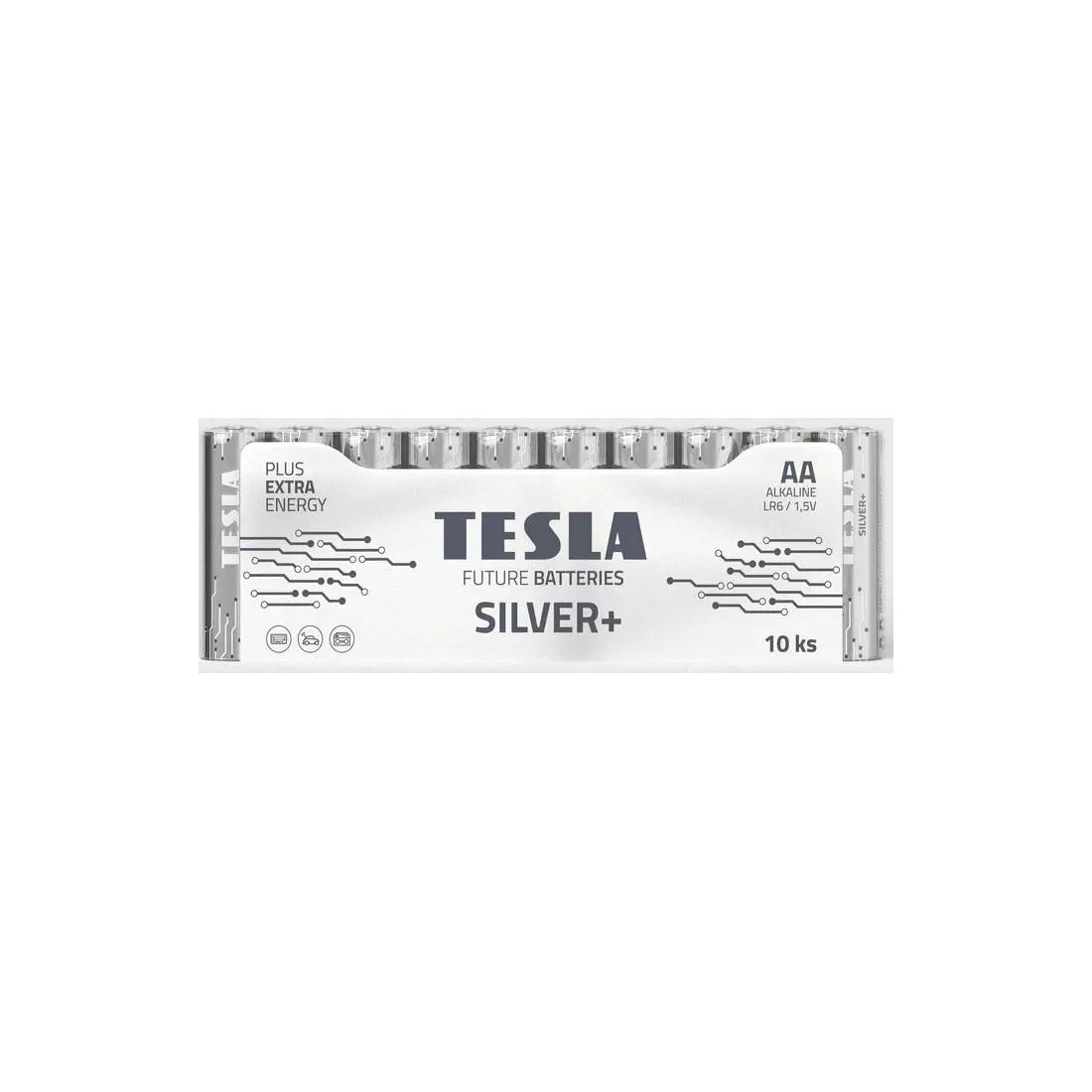 Tesla Battery AA Silver + LR6 1.5v - 10 Pieces Set - بطارية Tesla Battery AA Silver + LR6 1.5v - 10 Pieces Set - بطارية