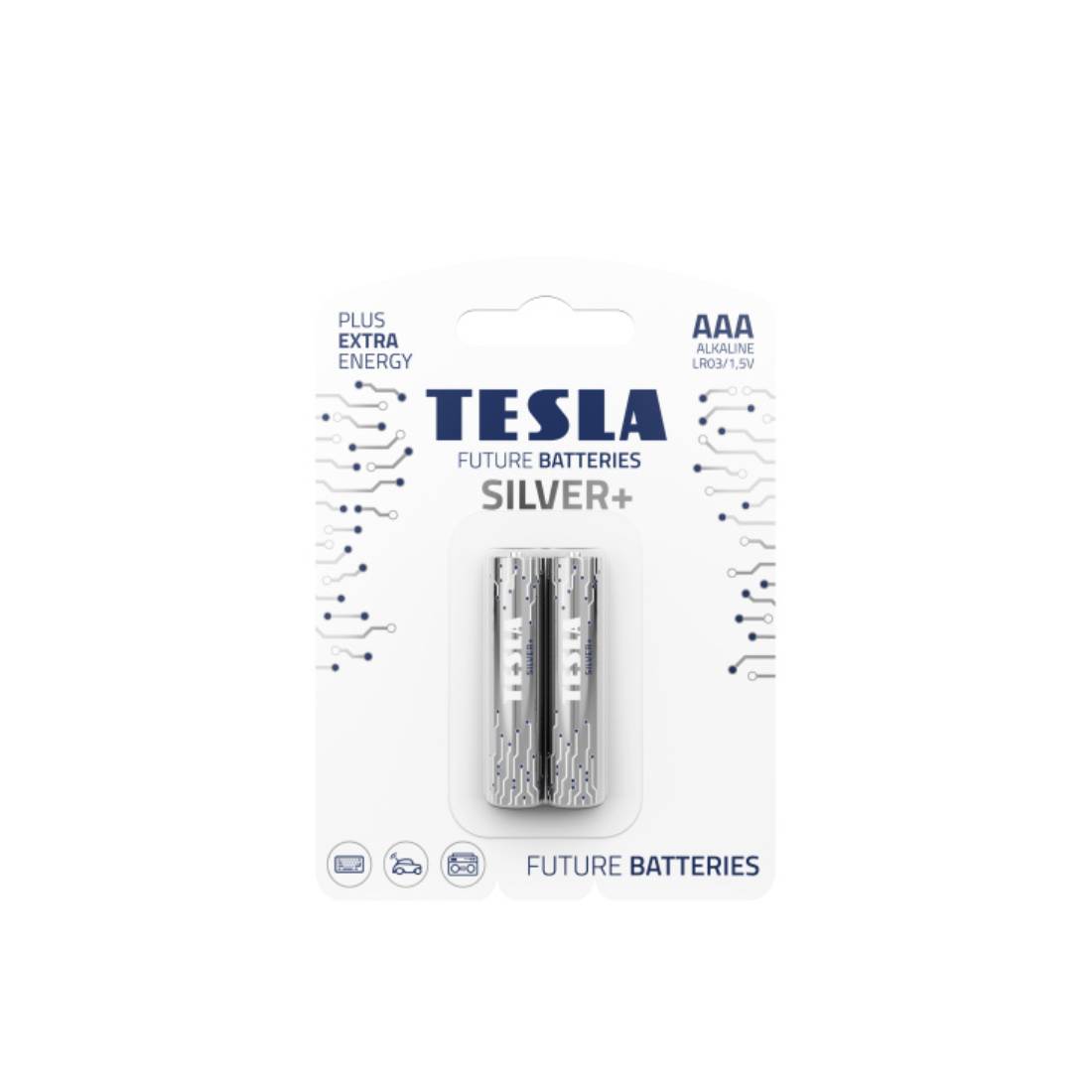 Tesla Battery AAA Silver+ LR3 1.5v - 2 Pieces Set - بطارية - Store 974 | ستور ٩٧٤