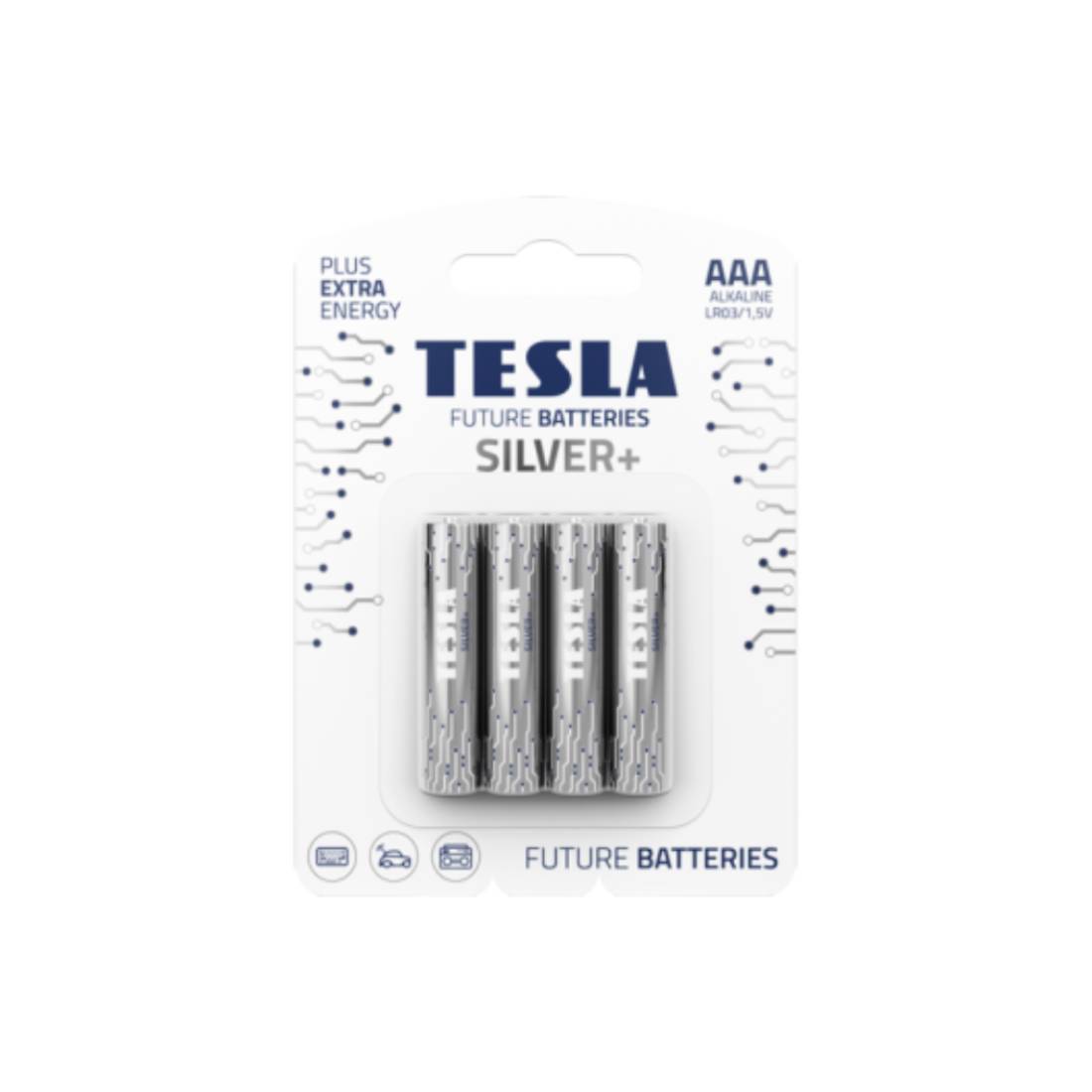 Tesla Battery AAA Silver+ LR3 1.5V - 4 Pieces Set - بطارية - Store 974 | ستور ٩٧٤