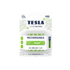 Tesla Battery AAA Green+  NI MH 800mAh 1.2v Rechargeable - 4 Pieces Set - بطارية