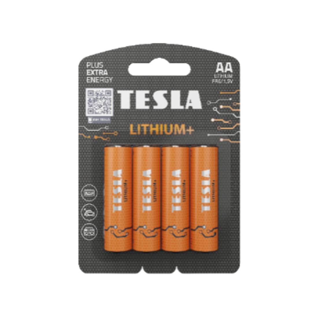 Tesla Battery AA Lithium+ FR6 - 4 Pieces Set - بطارية