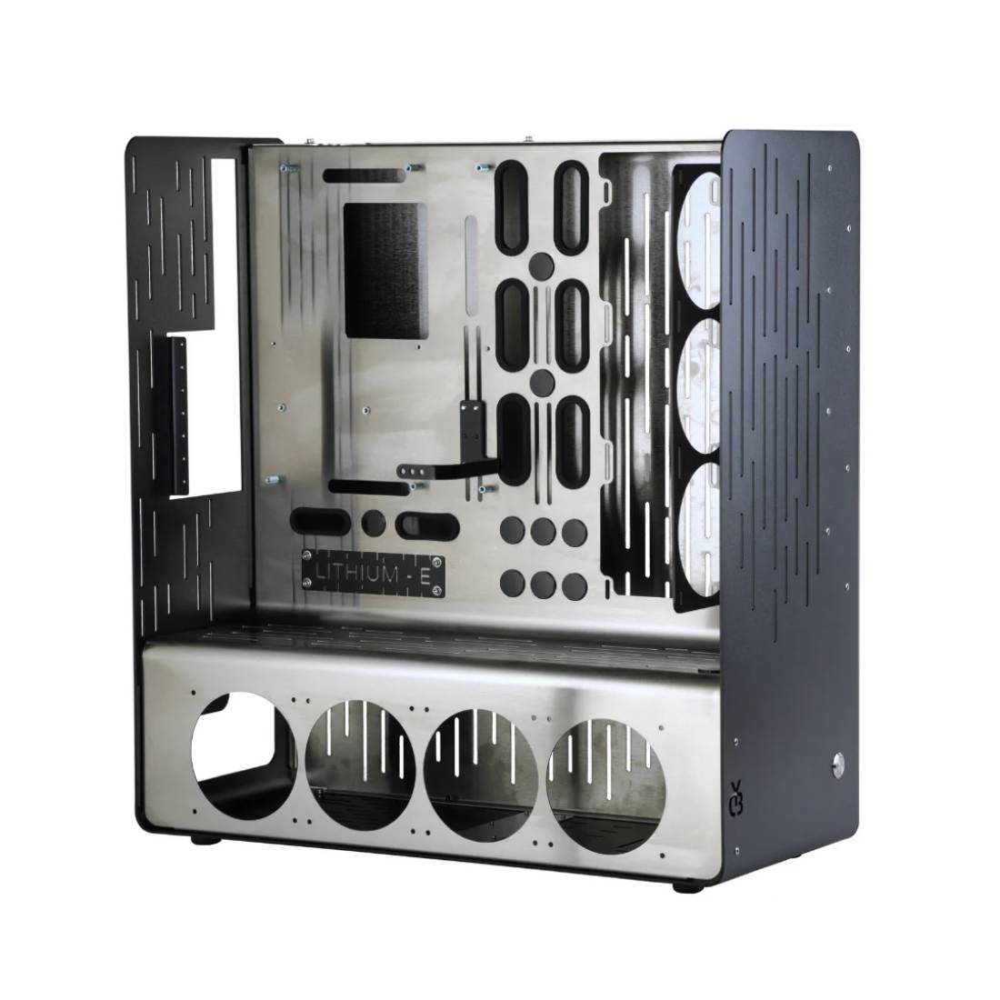 Yuel Beast Lithium-E Gaming Case - Stainless Steel & Black & Gold Texture - صندوق Yuel Beast Lithium-E Gaming Case - Stainless Steel & Black & Gold Texture - صندوق