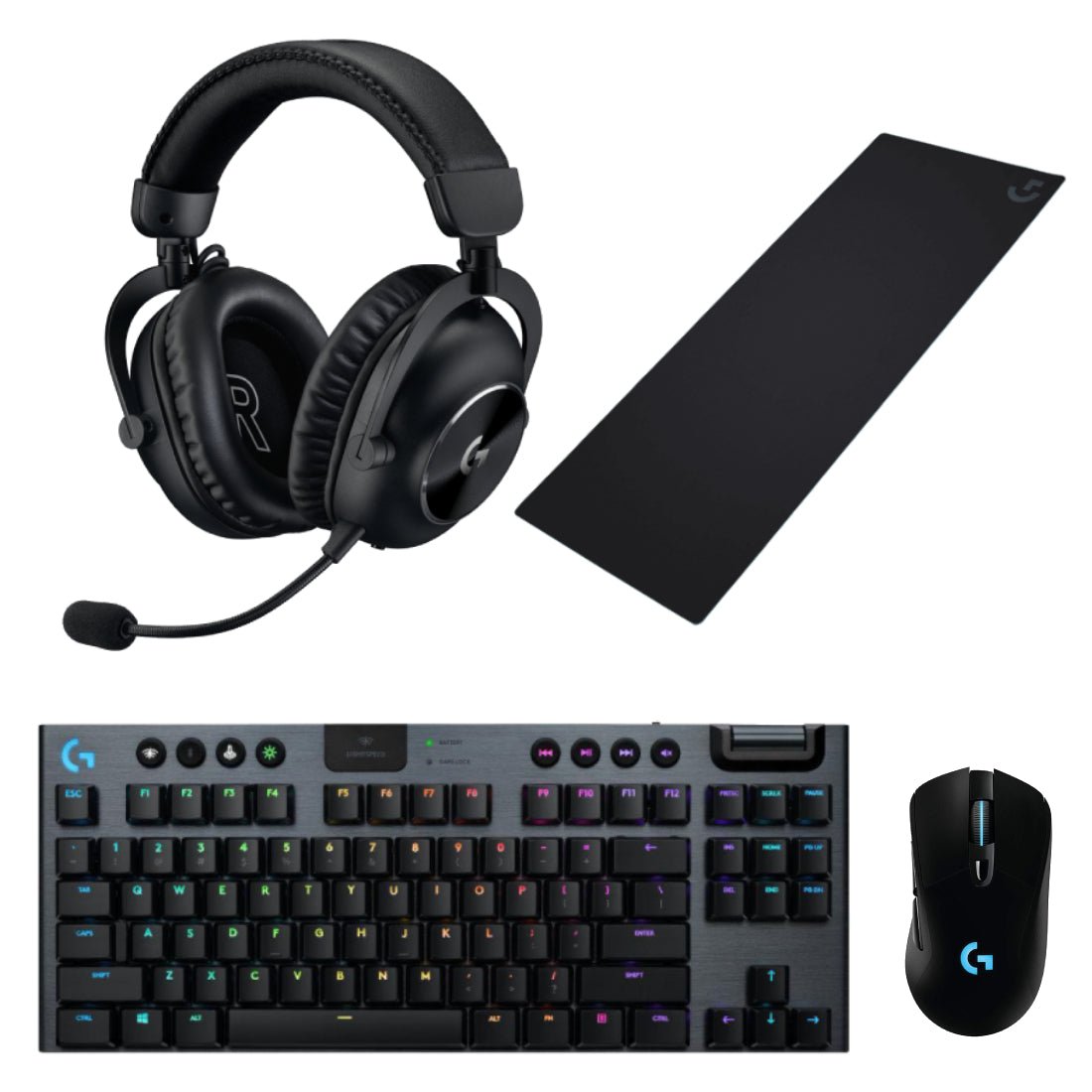 (Pre - Owned)Logitech G703 Lightspeed & Logitech G840 XL Mouse Pad & Logitech G915 TKL Lightspeed Wireless RGB Mechanical Keyboard & Logitech Pro X 2 LightSpeed Wireless Gaming Headset Gaming Bundle - تجميعة مستعملة - Store 974 | ستور ٩٧٤