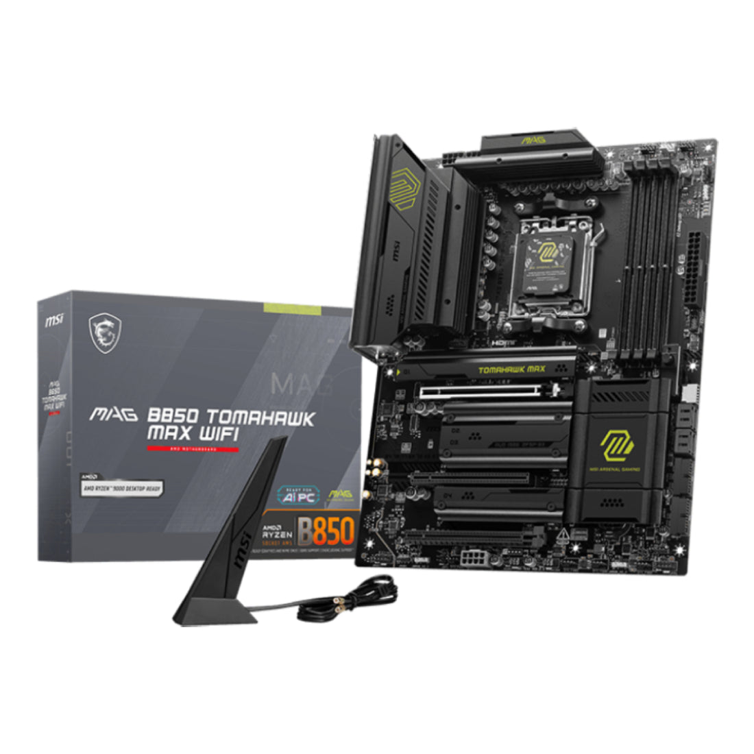 MSI MAG B850 TOMAHAWK MAX WIFI DDR5 AMD Ryzen ATX Motherboard - اللوحة الأم - Store 974 | ستور ٩٧٤