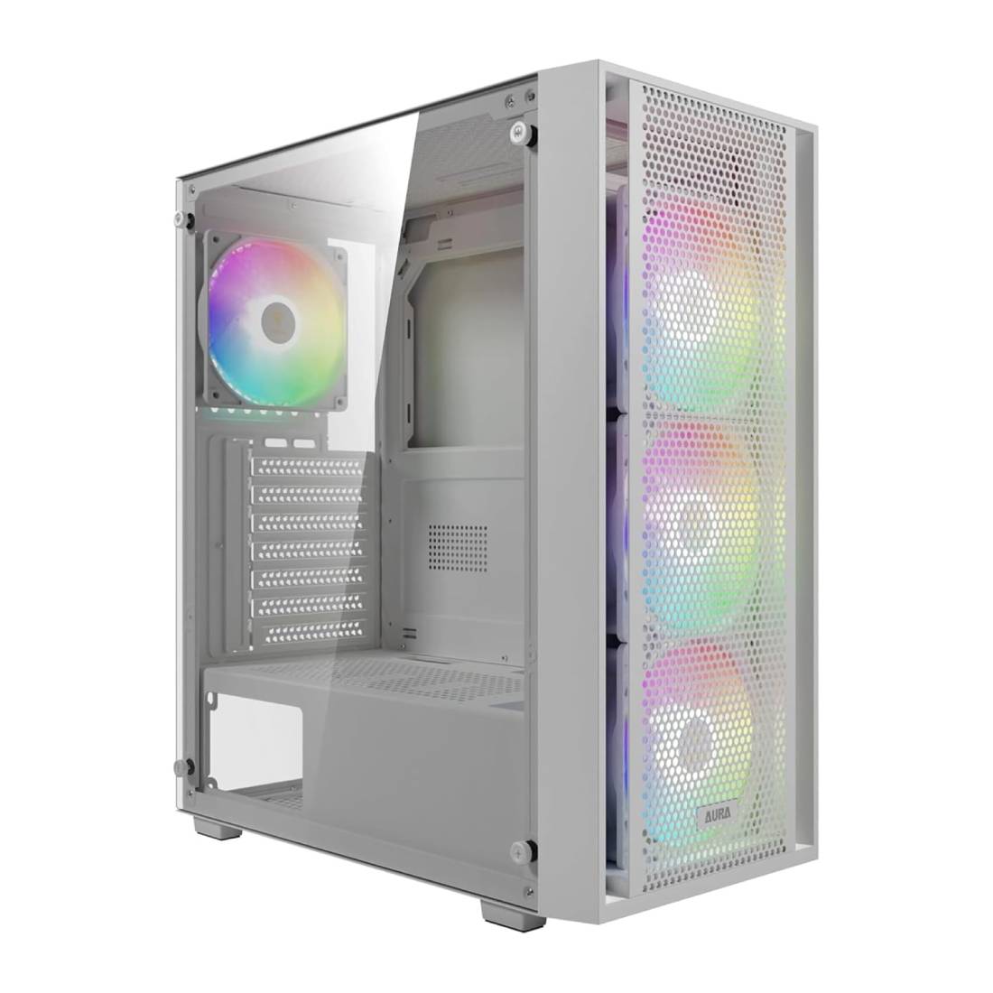 Gamdias Aura GC2 Elite Mid Tower ARGB Case - White - صندوق Gamdias Aura GC2 Elite Mid Tower ARGB Case - White - صندوق