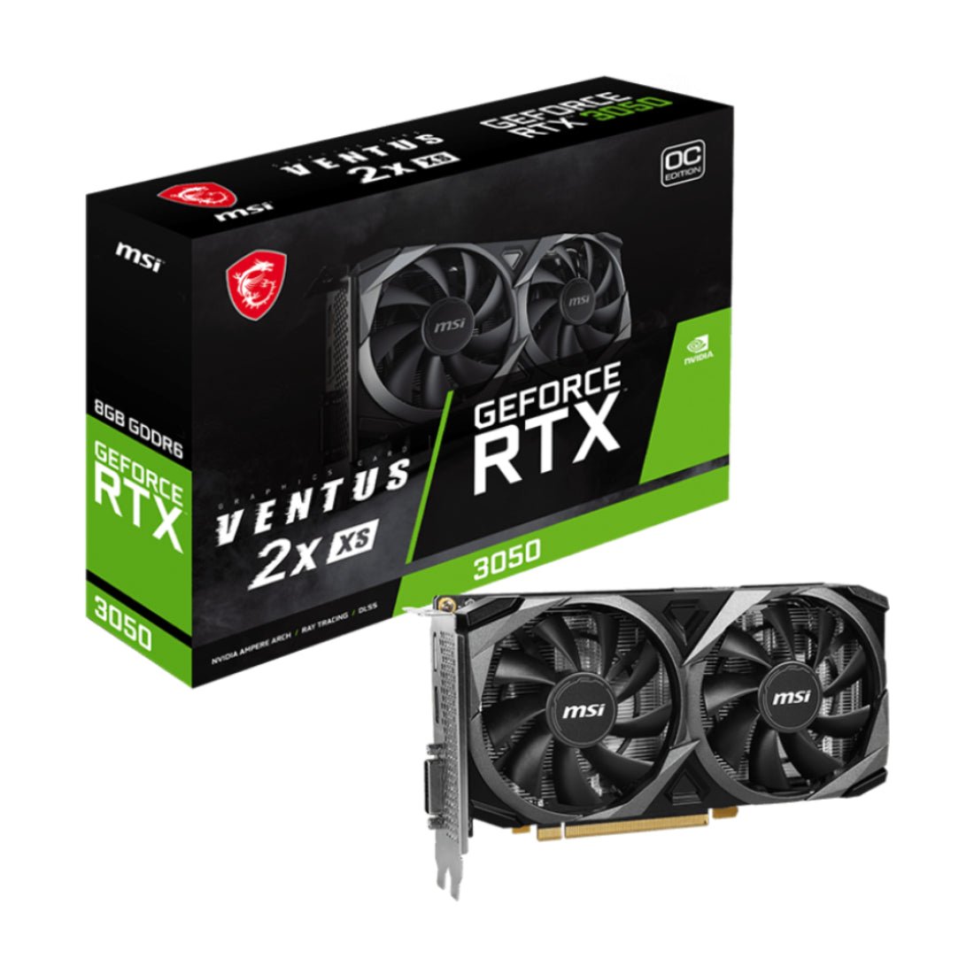 MSI GeForce RTX™ 3050 VENTUS 2X XS 8G OC GDDR6 Graphics Card - كرت الشاشة MSI GeForce RTX™ 3050 VENTUS 2X XS 8G OC GDDR6 Graphics Card - كرت الشاشة