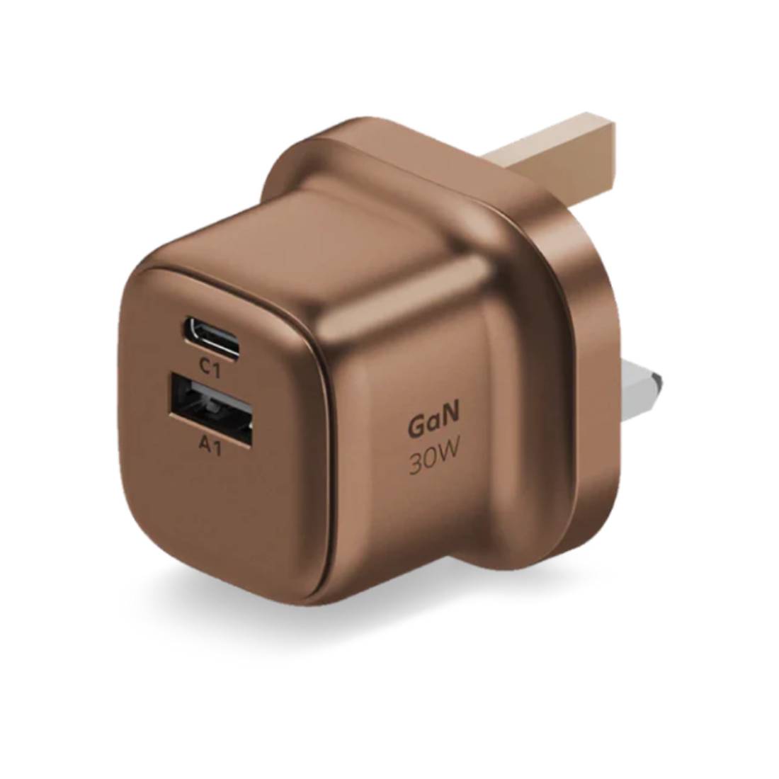 Momax 1 -Charge GAN 30W 2 -Port Charger - Desert Titanium - شaحn Momax 1 -Charge GAN 30W 2 -Port Charger - Desert Titanium - شaحn