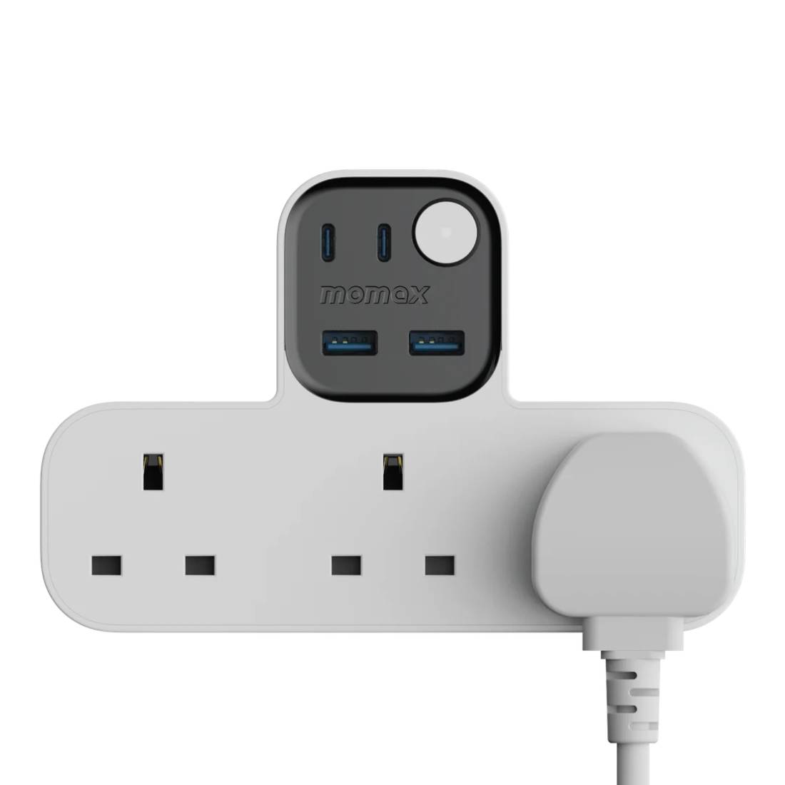 Momax 1-Charge Work Flow T-Shaped Extension 3 Socket USB - شاحن Momax 1-Charge Work Flow T-Shaped Extension 3 Socket USB - شاحن
