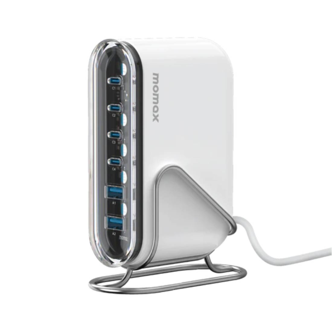 Momax 1-Charger Flow Plus PD 120W 6-Ports Gan Charger-شaحn Momax 1-Charger Flow Plus PD 120W 6-Ports Gan Charger-شaحn