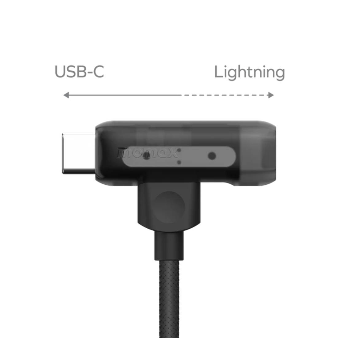 Momax 1-link Flow Duo 2in1 Usb-C To Usb-C + Lightning Cable 1.5m - Black - كابل شحن Momax 1-link Flow Duo 2in1 Usb-C To Usb-C + Lightning Cable 1.5m - Black - كابل شحن