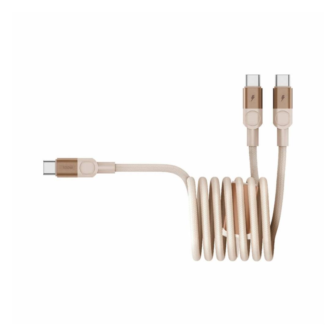 Momax Mag Link 100w USB -C إلى Dual USB -C Magnetic Cable 2M - Desert Titanium - كabl شحn Momax Mag Link 100w USB -C إلى Dual USB -C Magnetic Cable 2M - Desert Titanium - كabl شحn