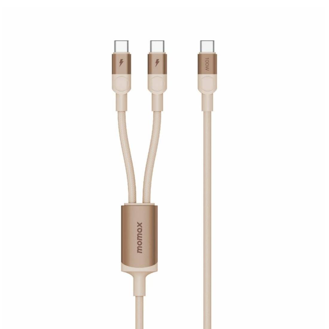 Momax Mag Link 100w USB -C إلى Dual USB -C Magnetic Cable 2M - Desert Titanium - كabl شحn Momax Mag Link 100w USB -C إلى Dual USB -C Magnetic Cable 2M - Desert Titanium - كabl شحn