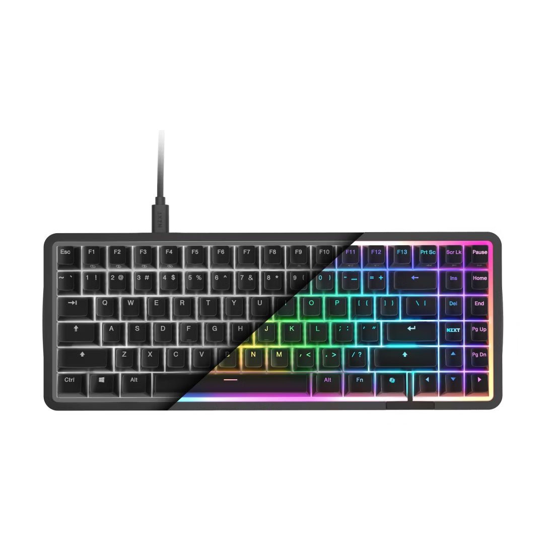NZXT Function Elite Mini TKL Wired Gaming Keyboard - Black - ﻟﻮﺣﺔ ﻣﻔﺎﺗﻴﺢ NZXT Function Elite Mini TKL Wired Gaming Keyboard - Black - ﻟﻮﺣﺔ ﻣﻔﺎﺗﻴﺢ