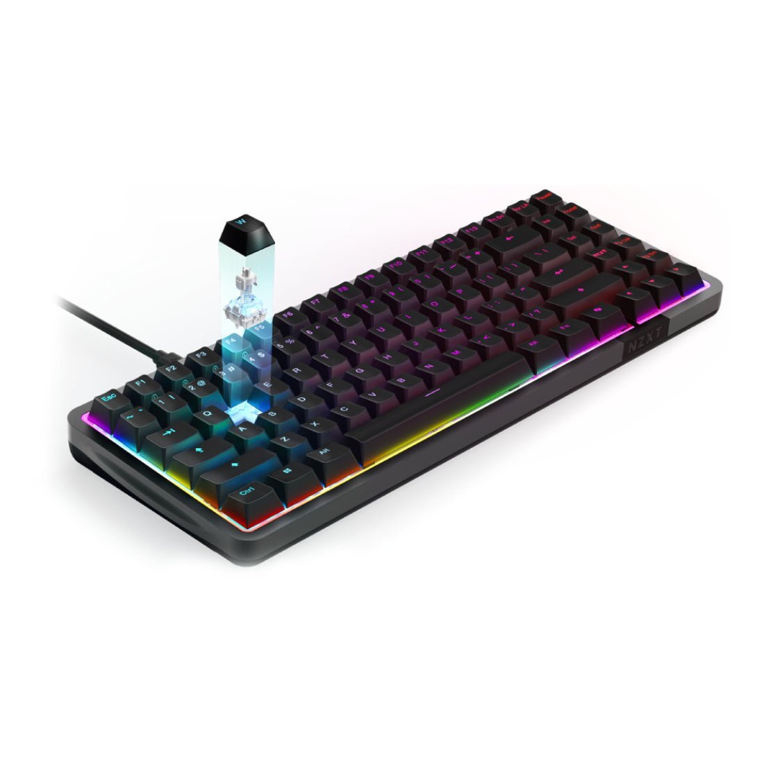 NZXT Function Elite Mini TKL Wired Gaming Keyboard - Black - ﻟﻮﺣﺔ ﻣﻔﺎﺗﻴﺢ NZXT Function Elite Mini TKL Wired Gaming Keyboard - Black - ﻟﻮﺣﺔ ﻣﻔﺎﺗﻴﺢ
