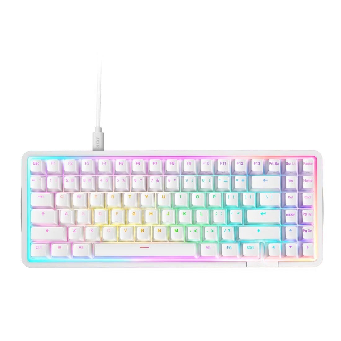 NZXT Function Elite Mini TKL Wired Gaming Keyboard - White - ﻟﻮﺣﺔ ﻣﻔﺎﺗﻴﺢ NZXT Function Elite Mini TKL Wired Gaming Keyboard - White - ﻟﻮﺣﺔ ﻣﻔﺎﺗﻴﺢ