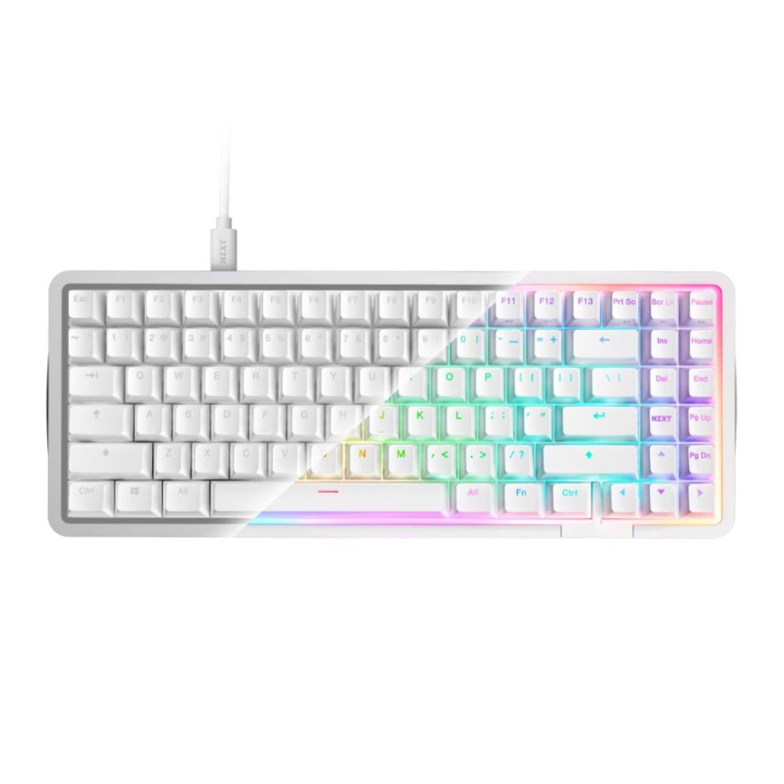 NZXT Function Elite Mini TKL Wired Gaming Keyboard - White - ﻟﻮﺣﺔ ﻣﻔﺎﺗﻴﺢ NZXT Function Elite Mini TKL Wired Gaming Keyboard - White - ﻟﻮﺣﺔ ﻣﻔﺎﺗﻴﺢ