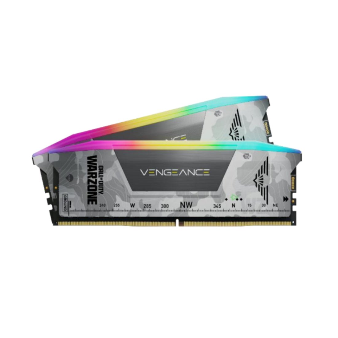 Corsair Vengeance RGB 32GB (2x16GB) DDR5 6400MHz Memory Kit - Gray - Cod Warzone Edition - alذaكrة alaveشoئeة Corsair Vengeance RGB 32GB (2x16GB) DDR5 6400MHz Memory Kit - Gray - Cod Warzone Edition - alذaكrة alaveشoئeة