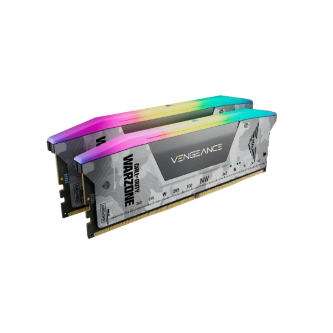 Corsair Vengeance RGB 32GB (2x16GB) DDR5 6400MHz Memory Kit - Gray - Cod Warzone Edition - alذaكrة alaveشoئeة Corsair Vengeance RGB 32GB (2x16GB) DDR5 6400MHz Memory Kit - Gray - Cod Warzone Edition - alذaكrة alaveشoئeة
