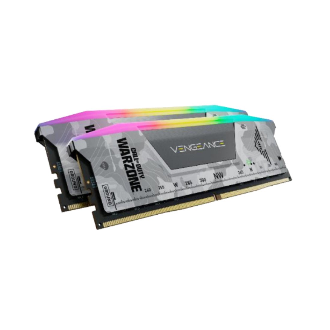 Corsair Vengeance RGB 32GB (2x16GB) DDR5 6400MHz Memory Kit - Gray - Cod Warzone Edition - alذaكrة alaveشoئeة Corsair Vengeance RGB 32GB (2x16GB) DDR5 6400MHz Memory Kit - Gray - Cod Warzone Edition - alذaكrة alaveشoئeة