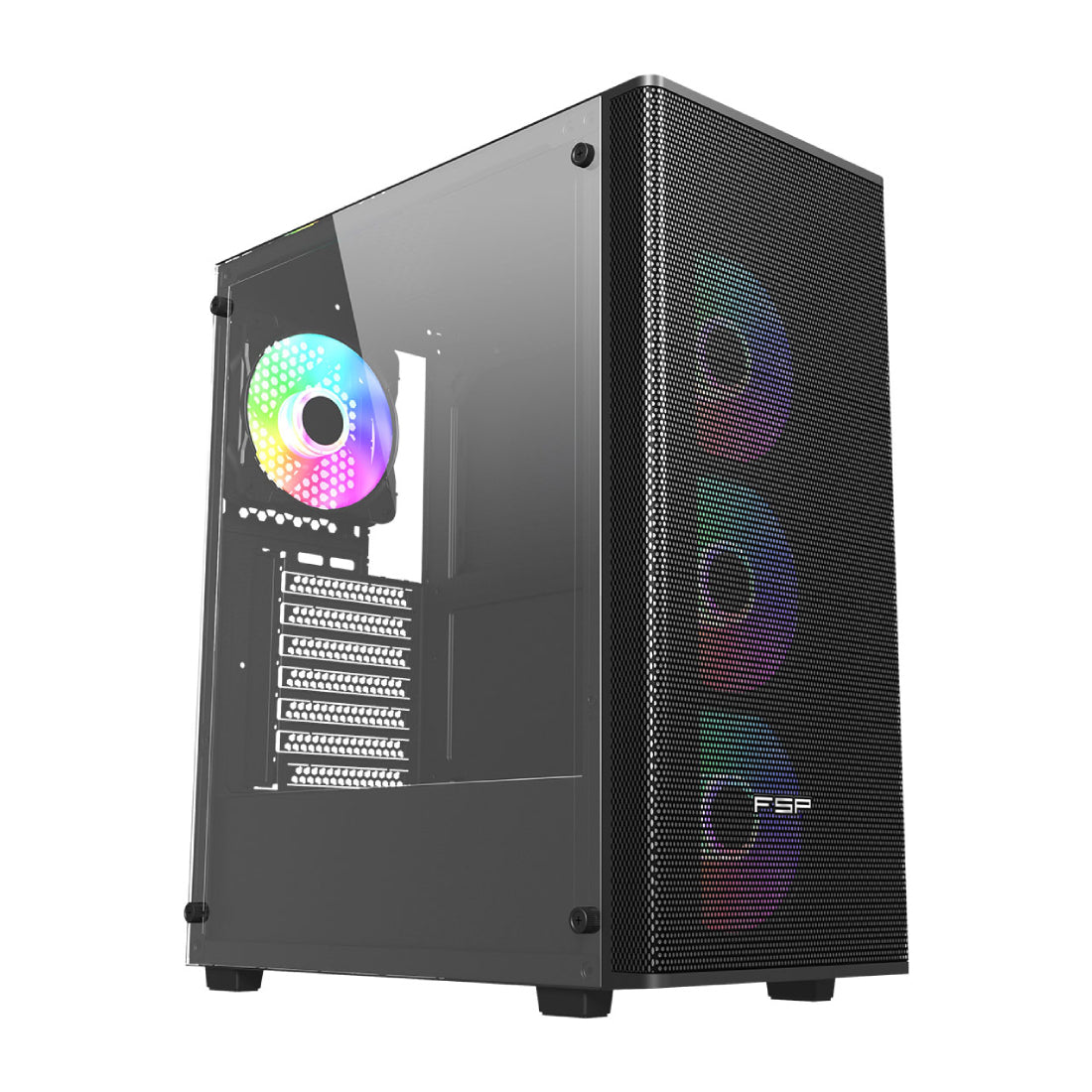 FSP CMT 196 ATX Mid Tower Case - Black - صندوق FSP CMT 196 ATX Mid Tower Case - Black - صندوق