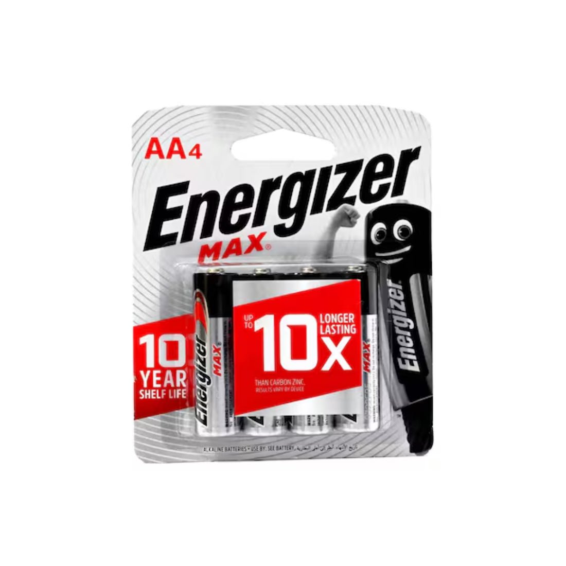 Energizer Max 1.5V AA Red Alkaline Battery - Pack of 4 - بطارية Energizer Max 1.5V AA Red Alkaline Battery - Pack of 4 - بطارية
