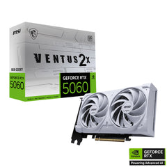 MSI GeForce RTX™ 5060 8G Ventus 2X OC Graphics Card - White - ﻛﺮت اﻟﺸﺎﺷﺔ