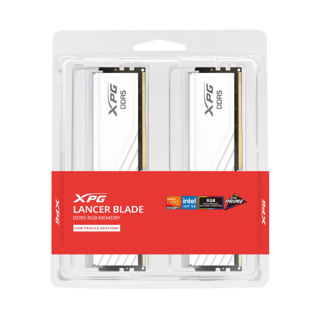 Adata XPG Lancer Blade 32GB (16GB x2) 6000Mhz DDR5 RGB RAM Kit - White - الذاكرة العشوائية - Store974 Electronics WLL | ستور٩٧٤ للالكترونيات ذ.م.م