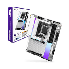 NZXT N9 Z890 DDR5 5x M.2 PCIe 5.0 Motherboard - White - اللوحة الأم