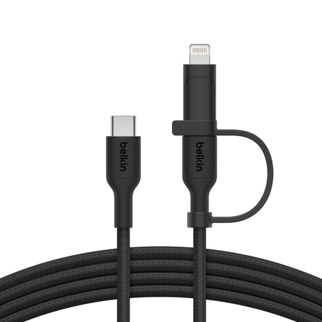 كابل Belkin 2-in-1 مع USB-C وموصل Lightning-أسود-كabl كابل Belkin 2-in-1 مع USB-C وموصل Lightning-أسود-كabl